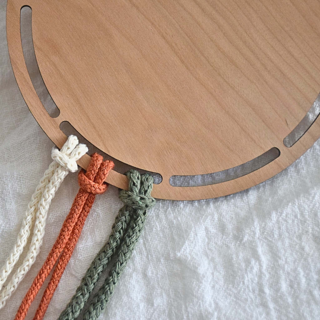 base madera bolso macrame