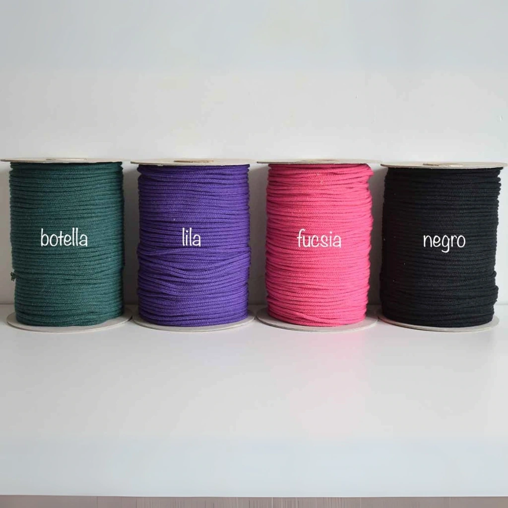 Bobinas colores saturados cordón trenzado 4mm