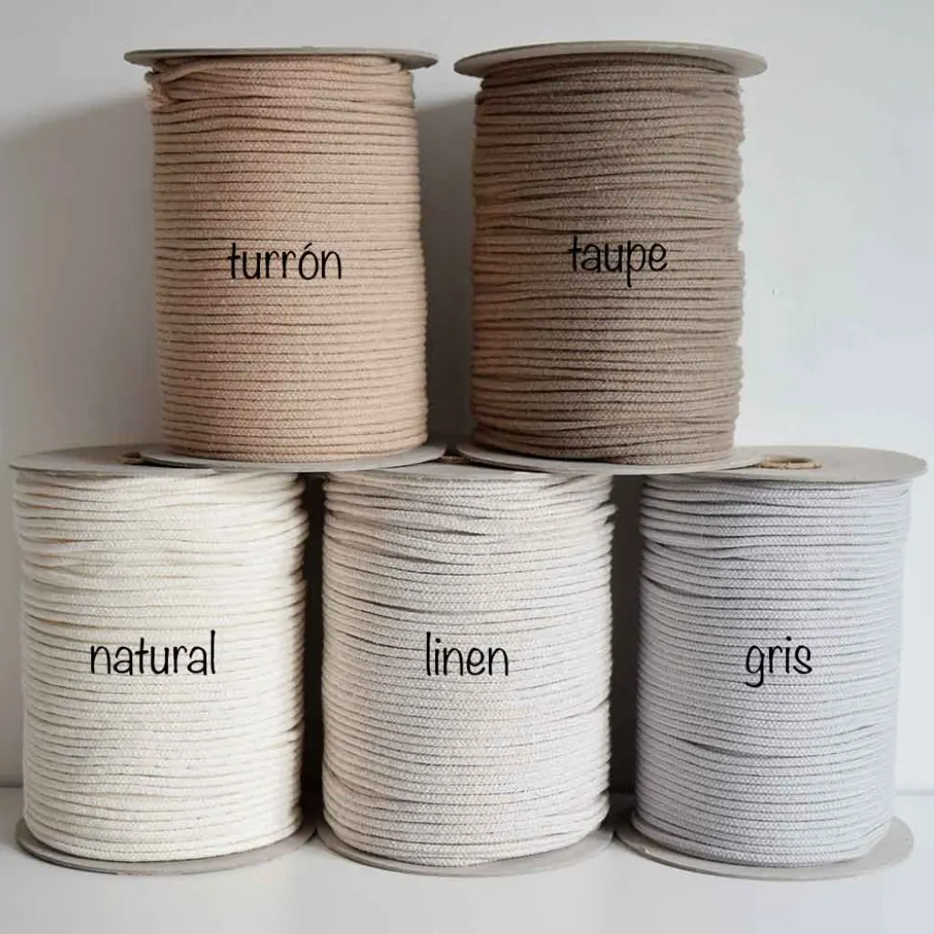 Bobinas colores neutros cordón trenzado 4mm