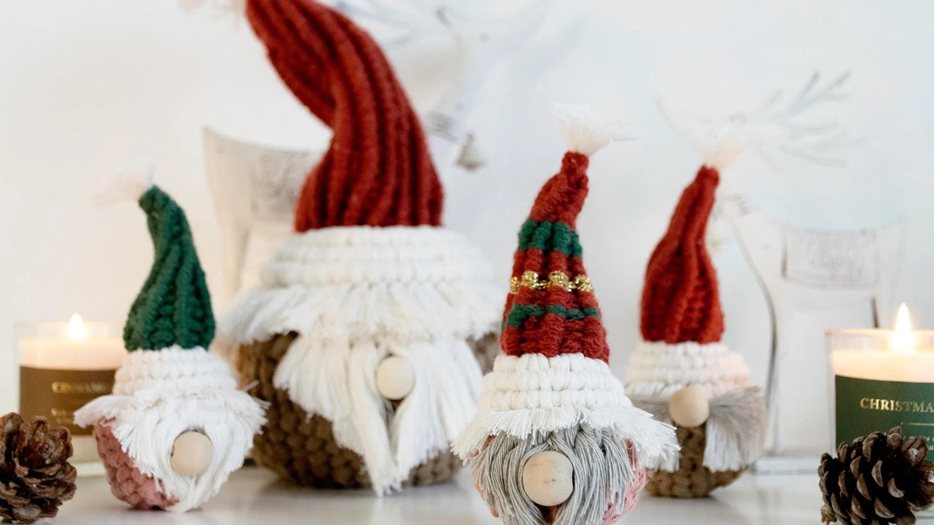 Bomboneras de macrame moderno con forma de papa Noel - Kit DIY de Fruto Samore®