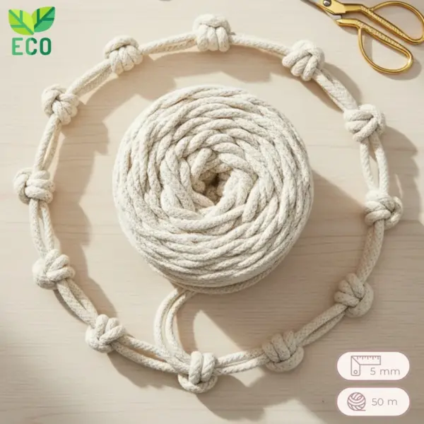 Cordon trenzado Cotton Air 5mm - Fruto Samore