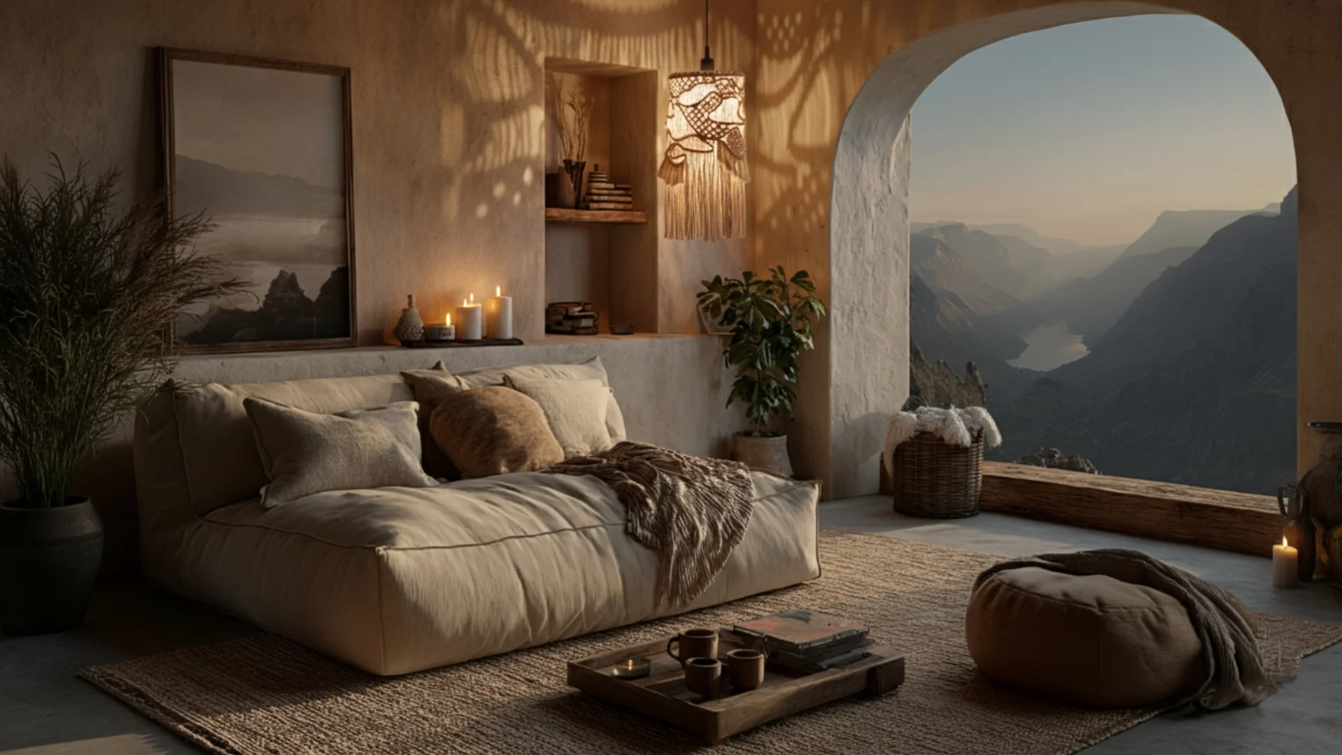 Lámapra waves iluminando y decorando un salón de diseño - Fruto Samore®