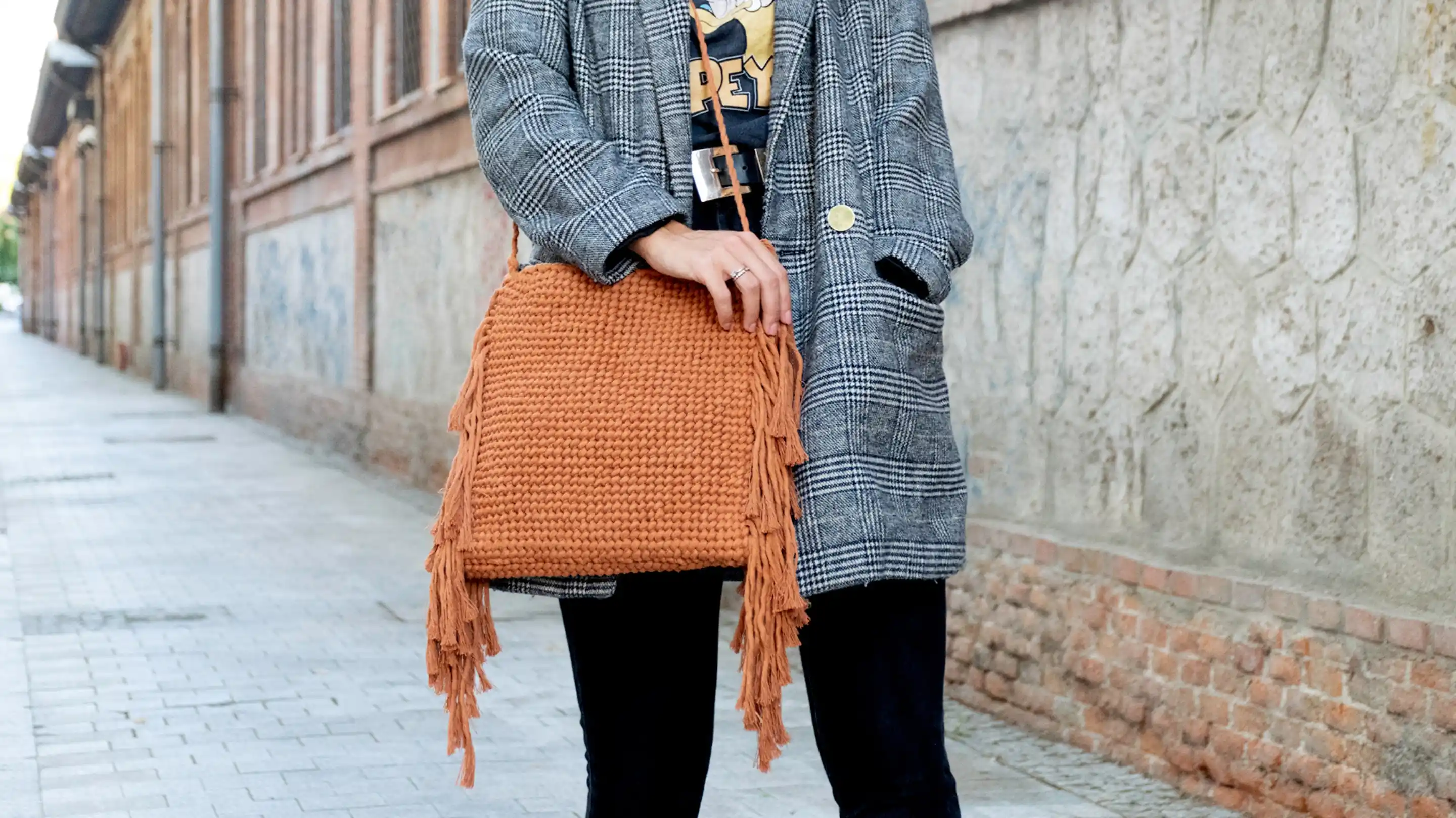 Kit macramé moderno Bolso Fringes - Fruto Samore®