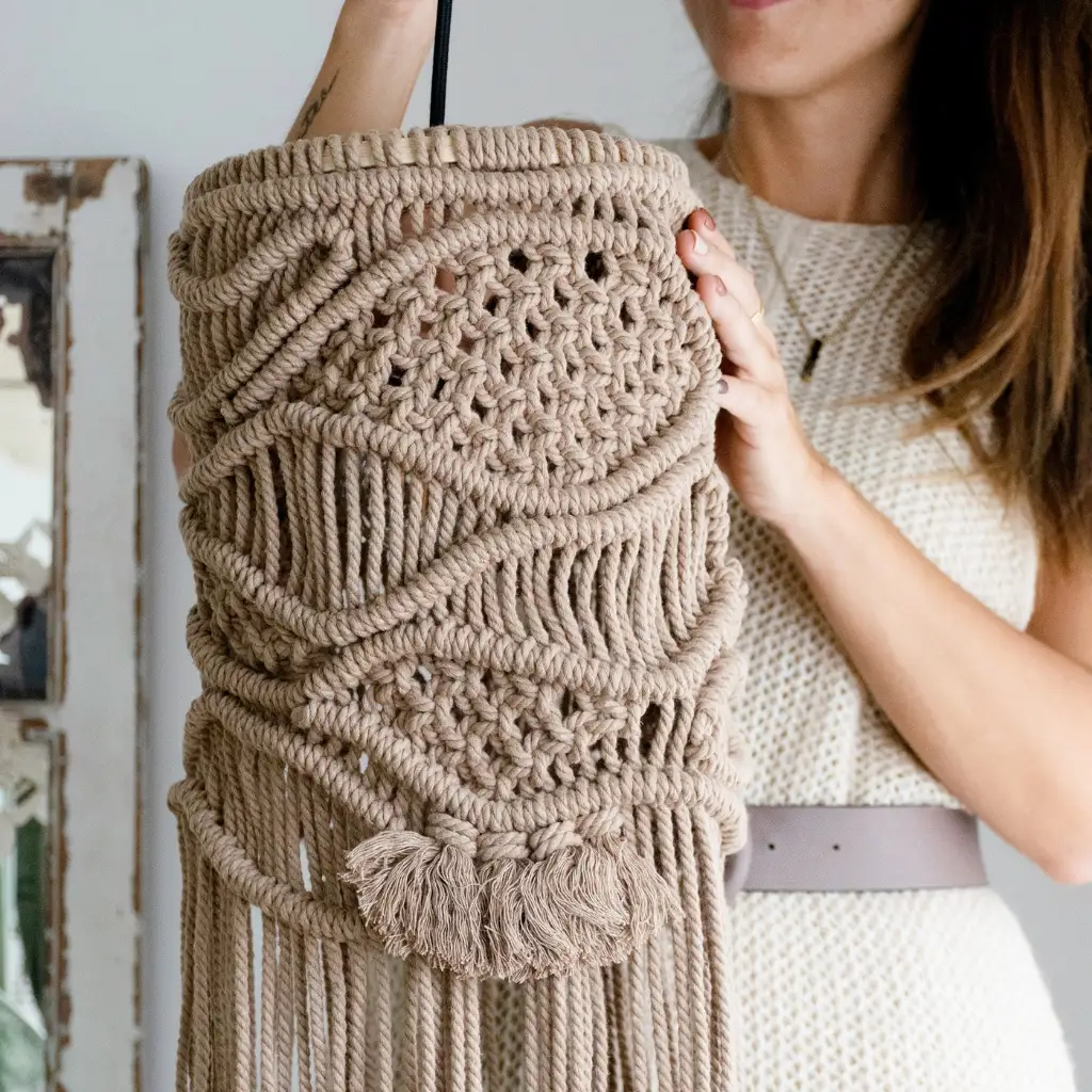 Lámpara Macramé Moderno para hacer en kit DIY - Fruto Samore®