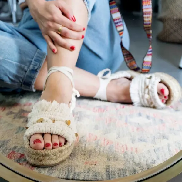 Suelas de alpargatas, esparto natural y suela goma