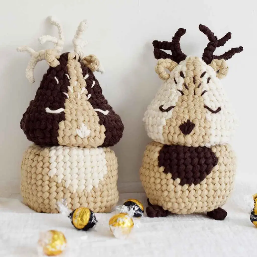 Kit macramé para hacer Bomboneras de con forma de Reno - Fruto Samore®