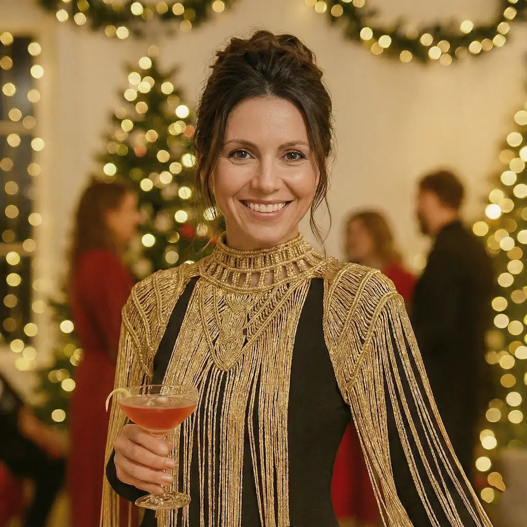 chica con hombreras puestas