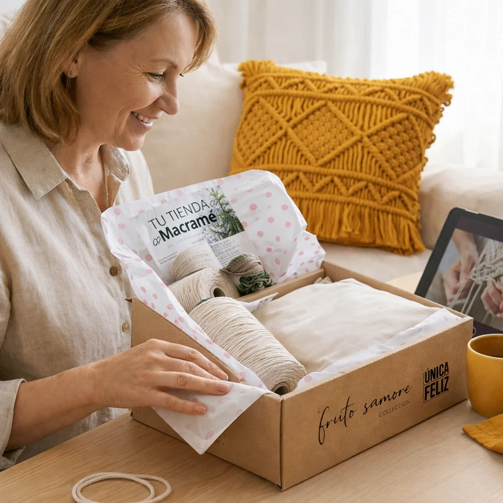 Materiales y curso incluidos en tu primer kit de macramé