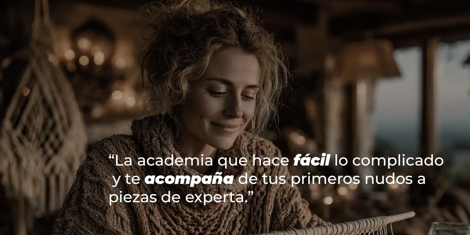 Comunidad de mujeres aprendiendo macramé moderno dentro de FS LOOP