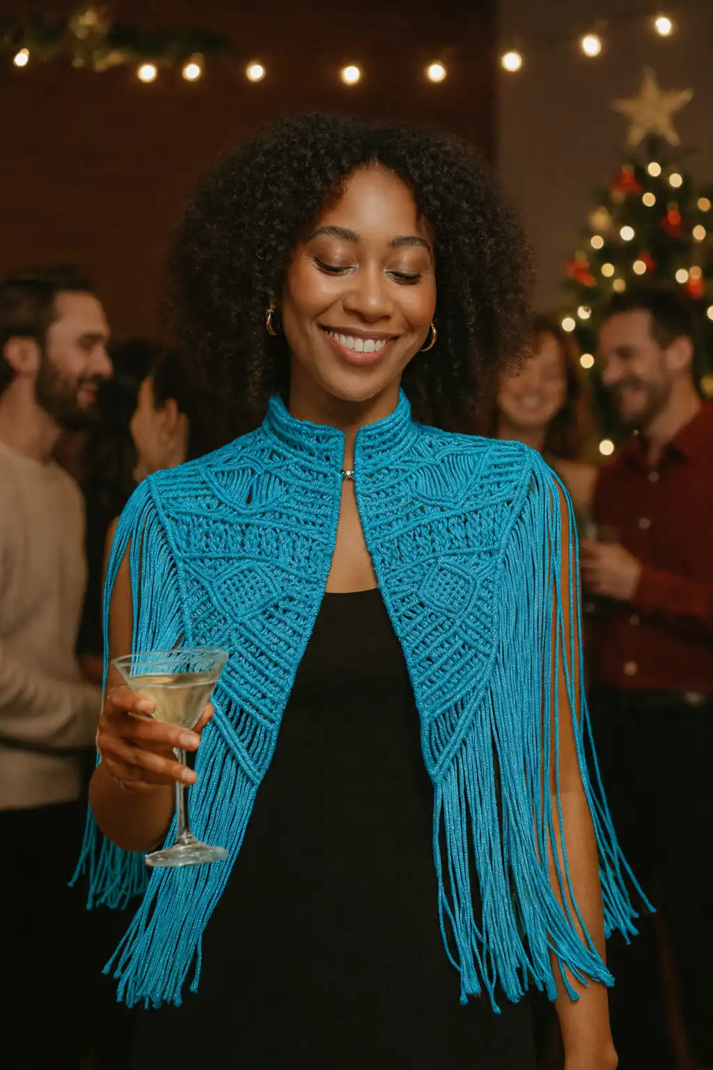 Kit macrame premium Capa Nochal fiesta azul