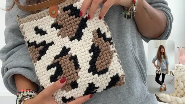 Curso Bolso macrame Animal Print LEOPARDO Fruto Samore