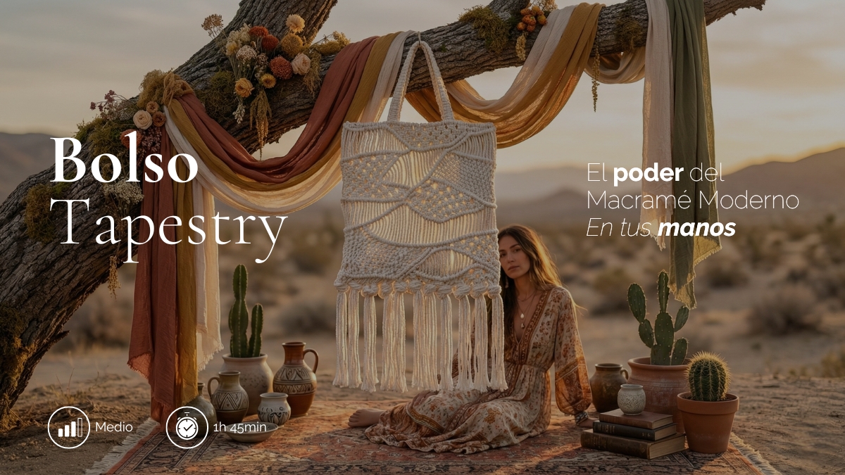 Curso Macrame nivel Medio Bolso Tapestry Fruto Samore